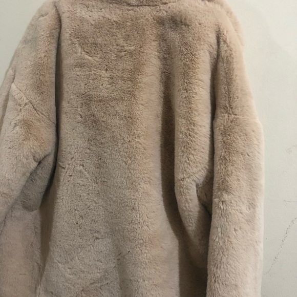 Free people Kate faux fur coat jacket in apricot.size s/p - Picture 3 of 10